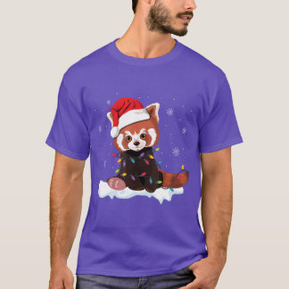 Red Panda Weihnachtslicht Weihnachtsmannmütze Paja T-Shirt