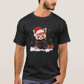 Red Panda Weihnachtslicht Weihnachtsmannmütze Paja T-Shirt (Vorderseite)