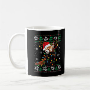 Red Panda Weihnachtslicht Weihnachtsmannmütze Ugly Kaffeetasse