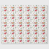 Red Panda Weihnachtsschnee Wintertiere Panda Geschenkpapier (Flach)