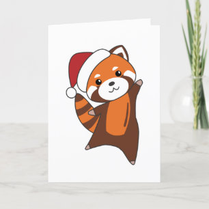 Red Panda Weihnachtsschnee Wintertiere Pandas Adu Feiertagskarte