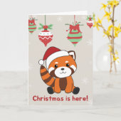 Red Panda Weihnachtsschnee Wintertiere Pandas Car Karte (Gelbe Blume)