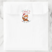Red Panda Weihnachtsschnee Wintertiere Pandas Cla Runder Aufkleber (Tasche)