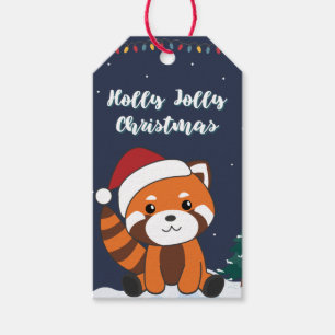 Red Panda Weihnachtsschnee Wintertiere Pandas Gif Geschenkanhänger