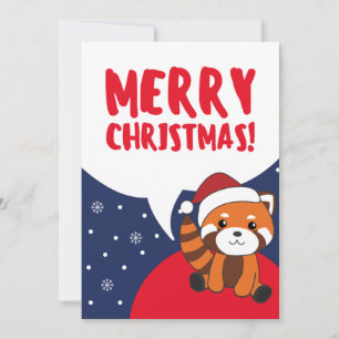 Red Panda Weihnachtsschnee Wintertiere Pandas Hol Feiertagskarte