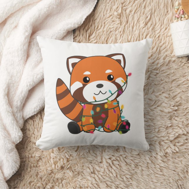 Red Panda Weihnachtsschnee Wintertiere Pandas Kissen (Decke)