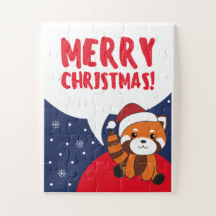 Red Panda Weihnachtsschnee Wintertiere Pandas Puzzle