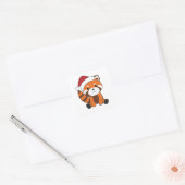 Red Panda Weihnachtsschnee Wintertiere Pandas Quadratischer Aufkleber (Umschlag)