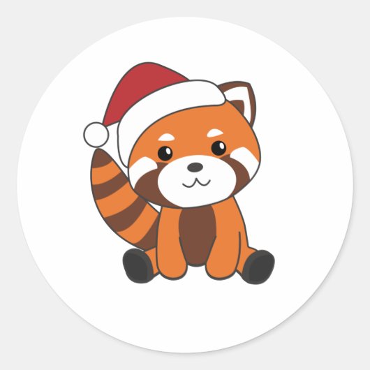 Red Panda Weihnachtsschnee Wintertiere Pandas Runder Aufkleber (Vorderseite)