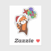 Red Panda Weihnachtsschnee Wintertiere Pandas Sti Aufkleber (Blatt)