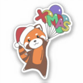 Red Panda Weihnachtsschnee Wintertiere Pandas Sti Aufkleber (Vorderseite)