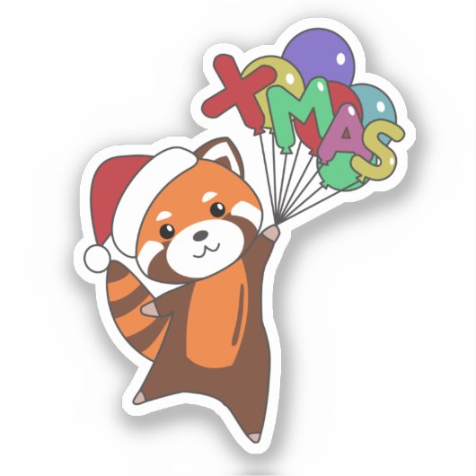 Red Panda Weihnachtsschnee Wintertiere Pandas Sti Aufkleber (Vorderseite)