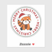 Red Panda Weihnachtsschnee Wintertiere Pandas Sti Aufkleber (Blatt)