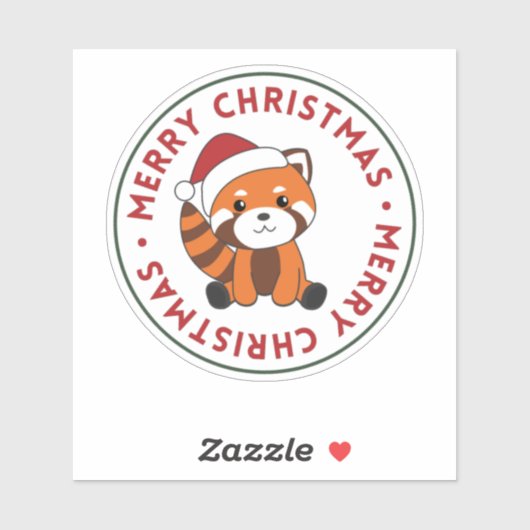 Red Panda Weihnachtsschnee Wintertiere Pandas Sti Aufkleber (Blatt)