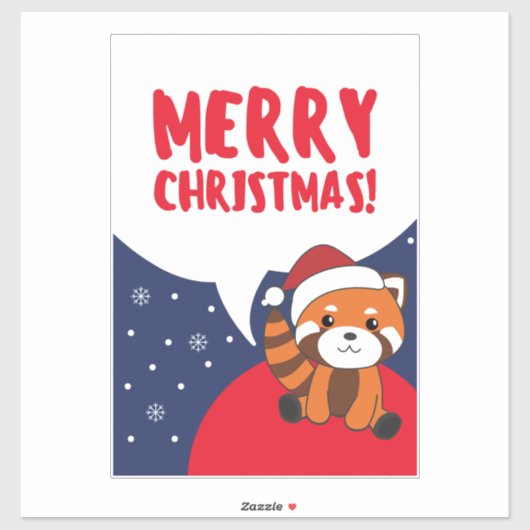 Red Panda Weihnachtsschnee Wintertiere Pandas Sti Aufkleber (Blatt)