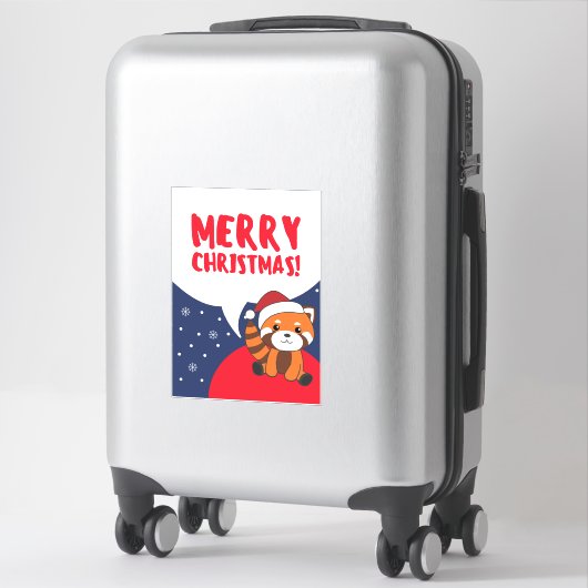 Red Panda Weihnachtsschnee Wintertiere Pandas Sti Aufkleber (Koffer)