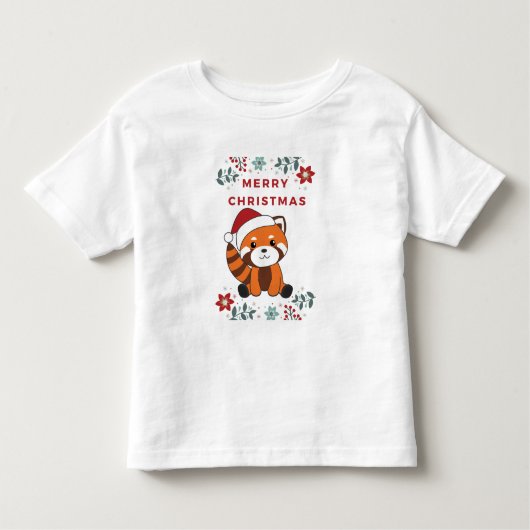 Red Panda Weihnachtsschnee Wintertiere Pandas Tod Kleinkind T-shirt (Vorderseite)