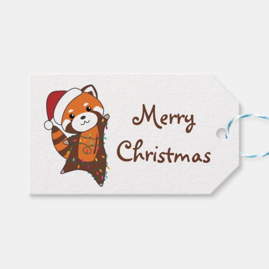Red Panda Weihnachtsschnee Wintertiere Pandas Tru Geschenkanhänger (Vorderseite (Horizontal))