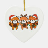Red Panda Weihnachtstiere Niedlich Red Pandas Cera Keramik Ornament (Vorne)