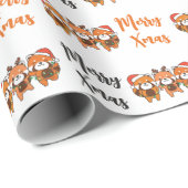 Red Panda Weihnachtstiere Niedlich Red Pandas Wrap Geschenkpapier (Rolleneckpunkt)