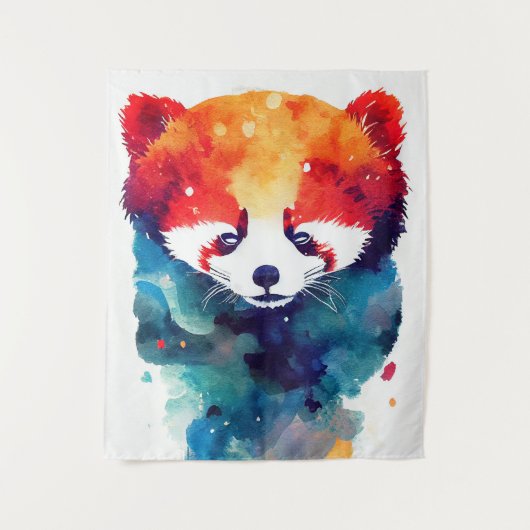 Red Panda Wild Nature Animal Color Malerei Wandteppich (Vorderseite)