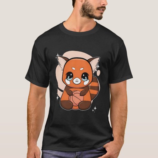 Red Panda With Basketball T-Shirt (Vorderseite)