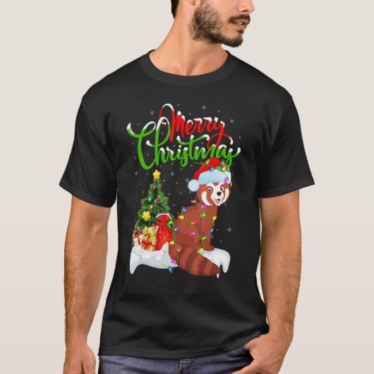 Red Panda   Xmas Decorations Santa Red Panda Chris T-Shirt (Vorderseite)