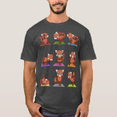 Red Panda Yoga Funny Red Pandas In Yoga Poses T-Shirt (Vorderseite)