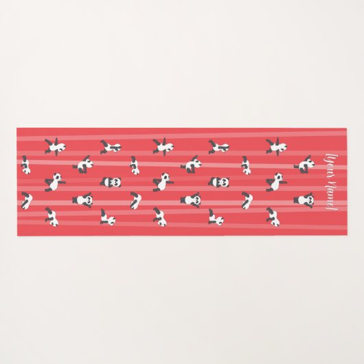 Red Panda Yoga Mat Custom Name Same on Both Sides Yogamatte (Rückseite (Horizontal))