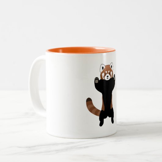 Red Panda Zweifarbige Tasse (Vorderseite Links)