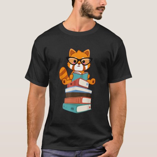 Red Pandas Book Bookworm Red Panda Reader T-Shirt (Vorderseite)