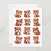 Red Pandas Feiertagspostkarte (Vorne/Hinten)