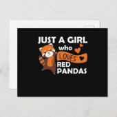 Red Pandas Girl Liebe Red Panda Kawaii Niedlicher  Postkarte (Vorne/Hinten)