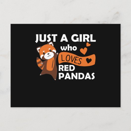 Red Pandas Girl Liebe Red Panda Kawaii Niedlicher Postkarte (Vorderseite)