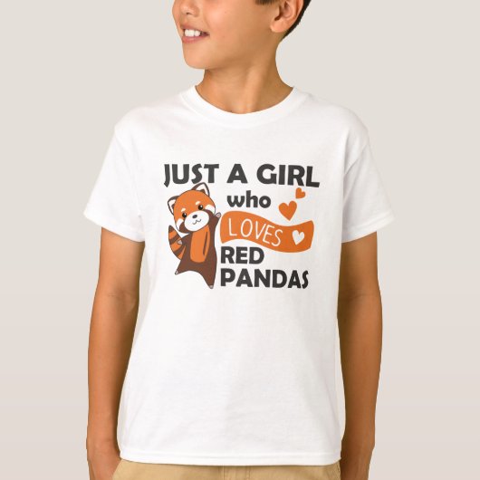 Red Pandas Girl Liebe Red Panda Kawaii Niedlicher T-Shirt (Vorderseite)