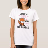 Red Pandas Girl Liebe Red Panda Kawaii Niedlicher T-Shirt (Vorderseite)