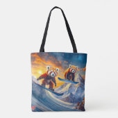 Red Pandas Snowboarden Design von Rich AMeN Gill Tasche (Rückseite)