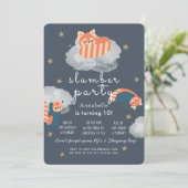 Red Pandas Stars & Clouds Slumber Party Geburtstag Einladung (Stehend Vorderseite)