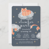 Red Pandas Stars & Clouds Slumber Party Geburtstag Einladung (Vorderseite)