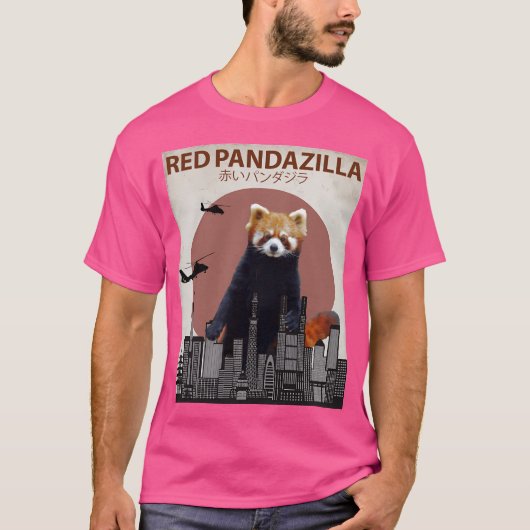 Red Pandazilla Red Panda Monster Parody T-Shirt (Vorderseite)