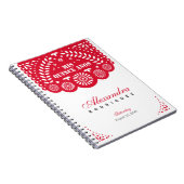Red Papel Picado Mis Quince Años Notizblock (Rechte Seite)