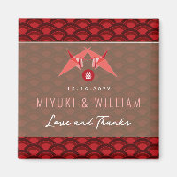 Red Paper Cranes Scallop asiatische Hochzeitsfeier