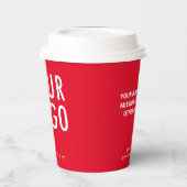 Red Paper Cups with Lids Custom Business Logo 8 oz Pappbecher (Links)