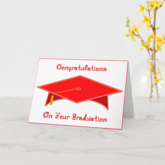 Red Paper Hat oder Card-Printable Graduierungspack Karte (Gelbe Blume)