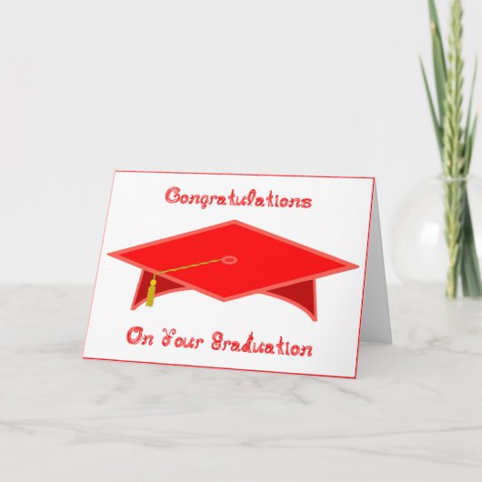 Red Paper Hat oder Card-Printable Graduierungspack Karte (Vorderseite)