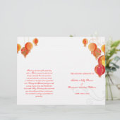 Red Paper Lanterns White Wedding Bi Falten Program (Stehend Vorderseite)