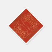 Red Paper Napkins with Elegant Swirls Serviette (Ecke)