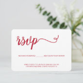 Red Paper ohne Mailing Reservierung Sitzplatz Urla RSVP Karte (Stehend Vorderseite)