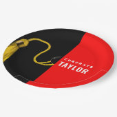 Red Paper-Teller der Graduierungspartei Pappteller (Schrägansicht)