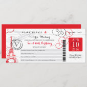 Red Paris Eiffel Tower | Sweet 16 Geburtstag Einladung (Vorne/Hinten)